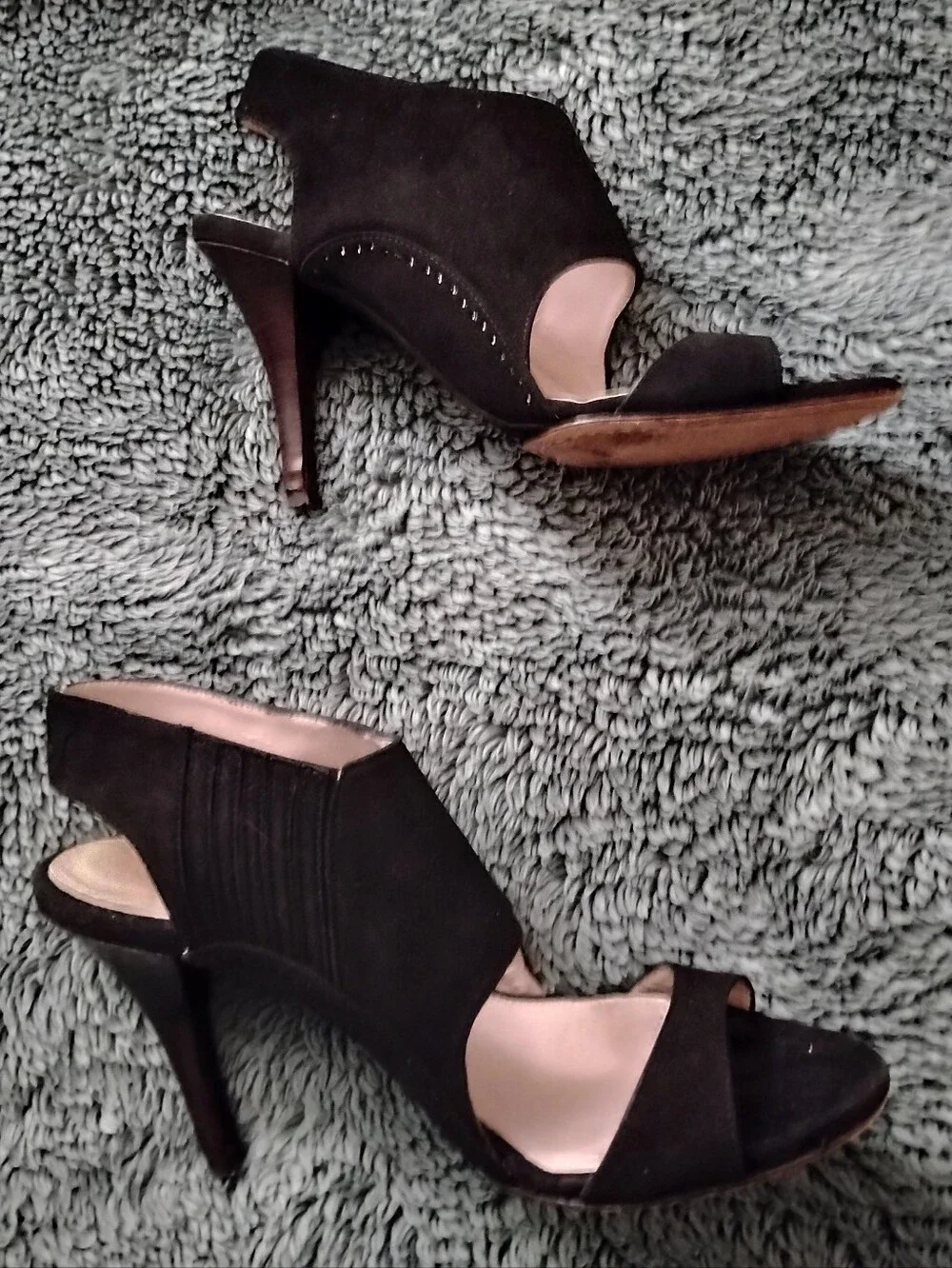 VANESSA BRUNO Genuine Leather Peep Toe Heels Shoes Women's Size EU 38